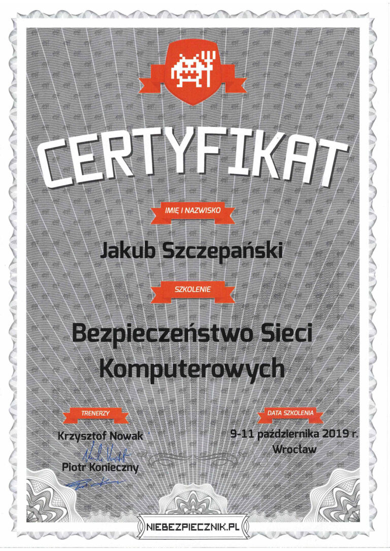 Bezpieczeństwo Sieci Komputerowych - Niebezpiecznik