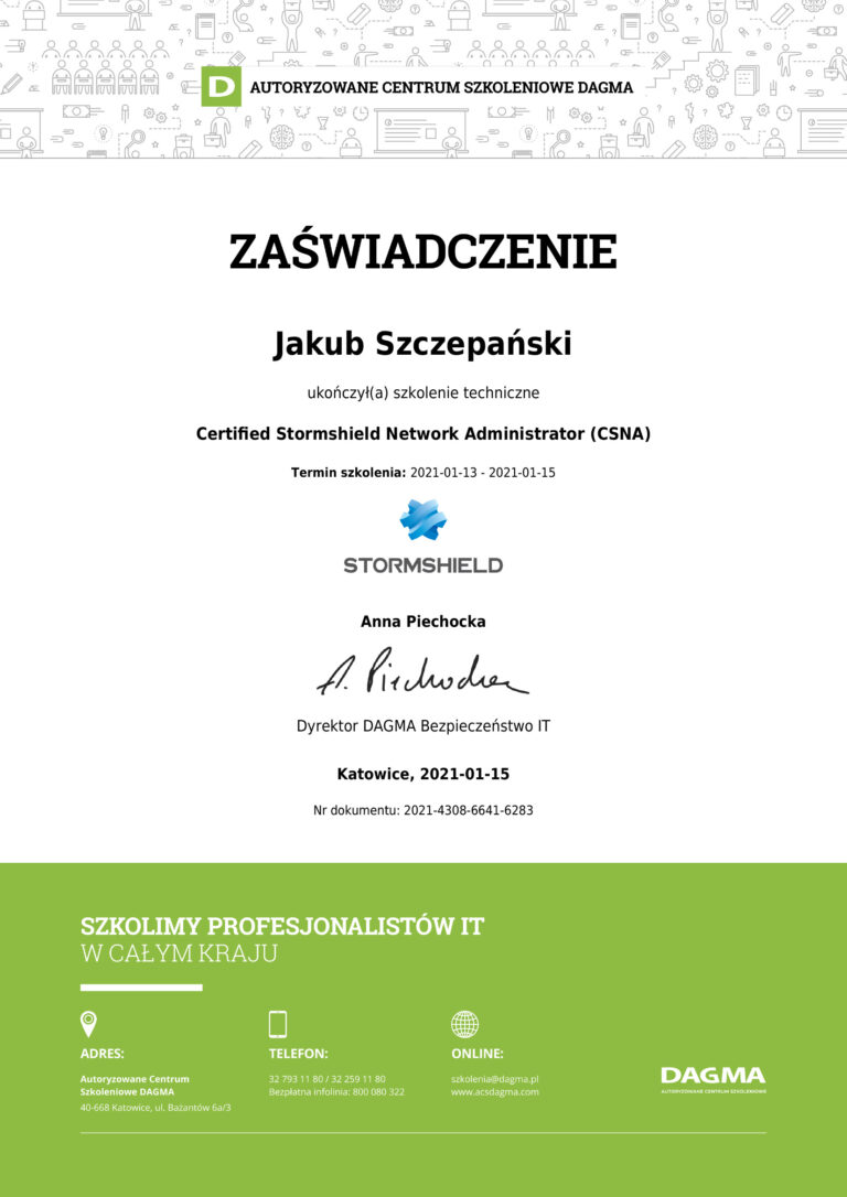 Certified Stormshield Network Administrator (CSNA)