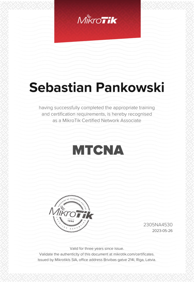 MikroTik Certified Network Associate (MTCNA)